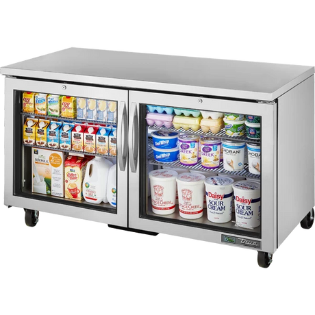 True TUC-60G-HC 60 3/8 inch Undercounter Refrigerator with Glass Doors