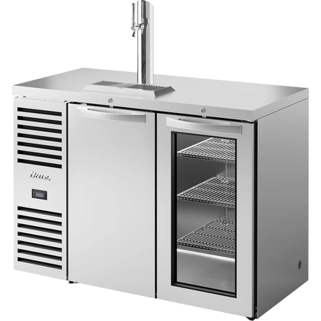 True TDR48-RISZ1-L-S-SG-1 48" 2 Door Solid & Glass Stainless Steel Direct Draw Beer Dispenser