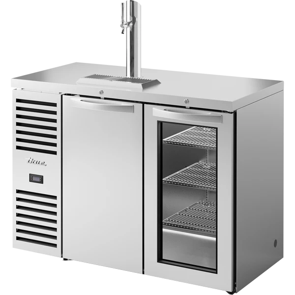 True TDR48-RISZ1-L-S-SG-1 48" 2 Door Solid & Glass Stainless Steel Direct Draw Beer Dispenser