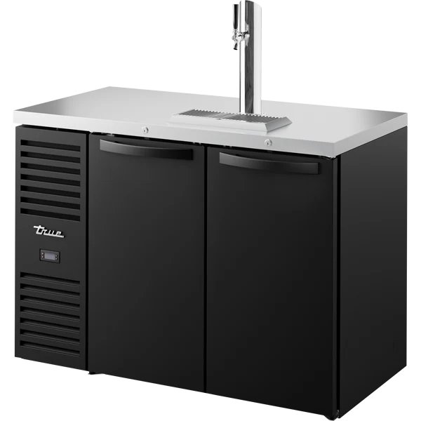 True TDR48-RISZ1-L-B-SS-1 48" 2 Solid Door Black Direct Draw Beer Dispenser