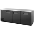 True TBB-4PT-HC 90 5/16" 3 Solid Door Pass-Thru Back Bar Refrigerator