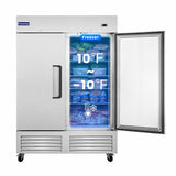 54" W Commercial Freezer with 2 door Stainless Steel 49 Cu. Ft Reach-in Freezer Auto-Defrost Fan Cooling Freezer for Restaurant, Commercial Kitchen, Shop, ETL Certification -10℉[B0D4DFCXZW]