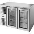 True TBR48-RISZ1-L-S-GG-1 48 inch stainless glass swing door back bar refrigerator