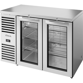 True TBR48-RISZ1-L-S-GG-1 48 inch stainless glass swing door back bar refrigerator