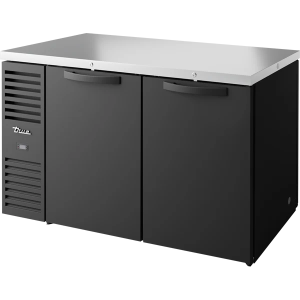 True TBR60-PTSZ1-L-B-SS-SS-1 60" 4 Solid Door Back Bar Refrigerator