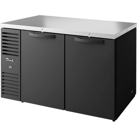True TBR60-PTSZ1-L-B-SS-SS-1 60" 4 Solid Door Back Bar Refrigerator