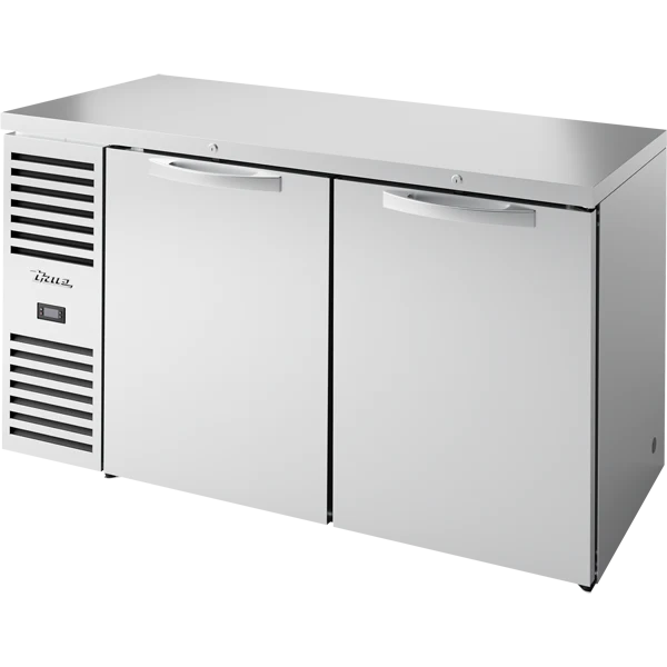 True TBR60-RISZ1-L-S-SS-1 60" 2 Solid Door Back Bar Refrigerator
