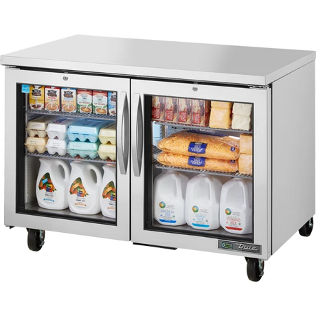 True TUC-48G-HC 48 3/8 inch Undercounter Refrigerator with Glass Doors