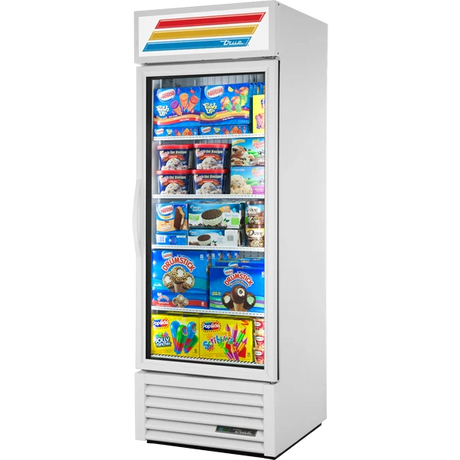 True GDM-23F-HC~TSL01 White Glass Door Merchandiser Freezer
