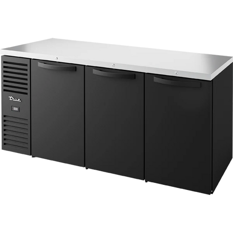 True TBR72-RISZ1-L-B-SSS-1 72" 3 Solid Door Back Bar Refrigerator