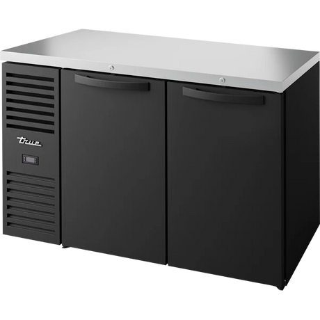 True TBR52-RISZ1-L-B-SS-1 52 inch black solid door back bar refrigerator