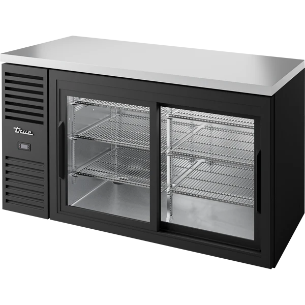 True TBR60-RISZ1-L-B-11-1 60" 2 Sliding Glass Door Back Bar Refrigerator