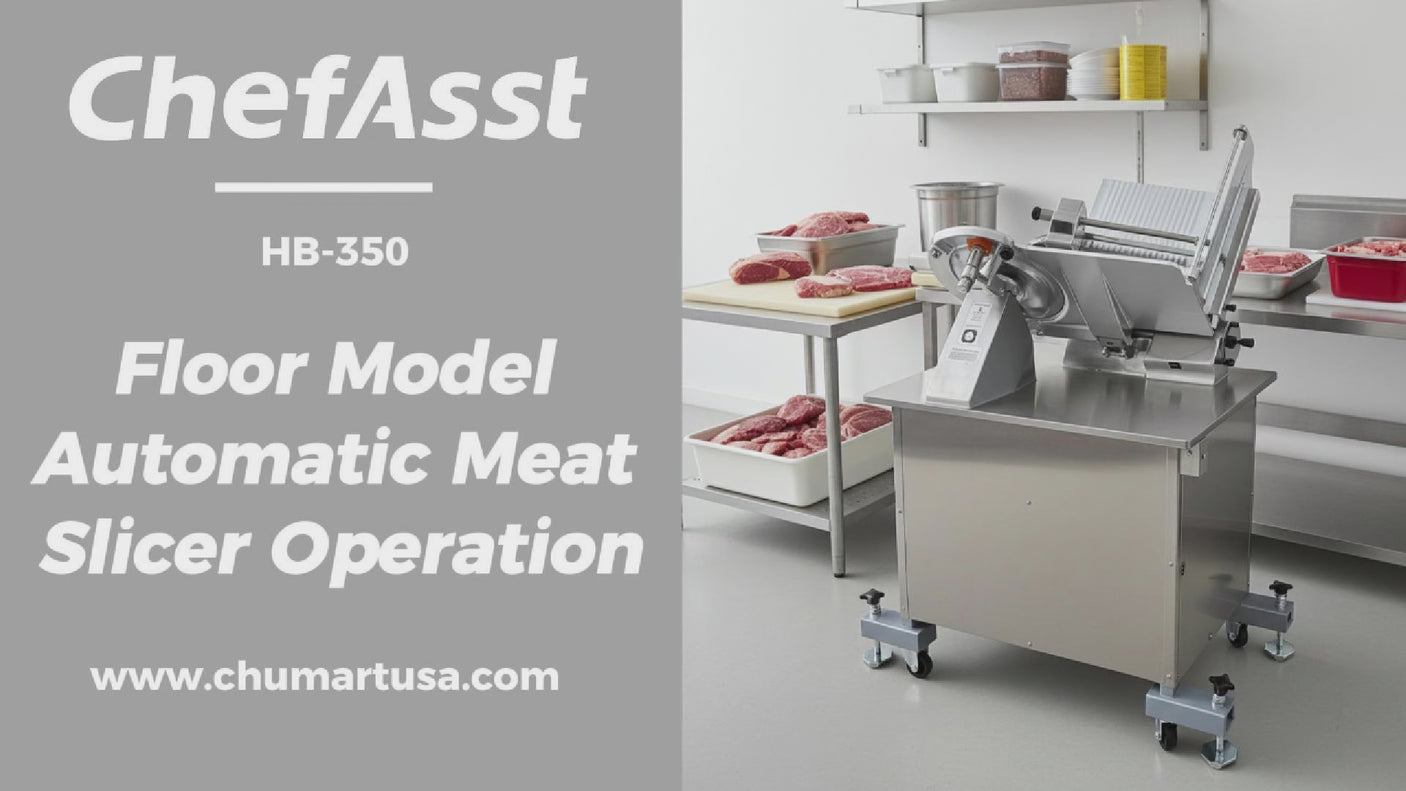 ChefAsst HB-350 Heavy-Duty Automatic Meat Slicer with 14.2" Stainless Steel Blade