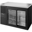 True TBR48-RISZ1-L-B-11-1 48 inch black glass slide door back bar refrigerator