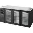True TBR72-RISZ1-L-B-GGG-1 72" 3 Glass Door Back Bar Refrigerator