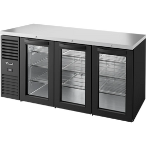 True TBR72-RISZ1-L-B-GGG-1 72" 3 Glass Door Back Bar Refrigerator