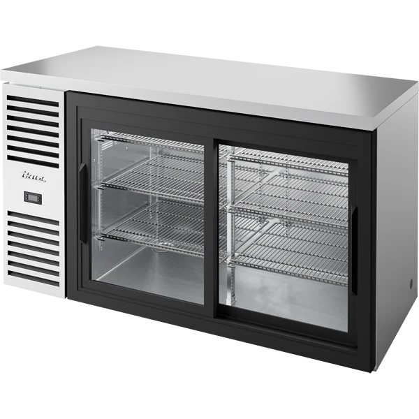 True TBR60-RISZ1-L-S-11-1 60" 2 Sliding Glass Door Back Bar Refrigerator