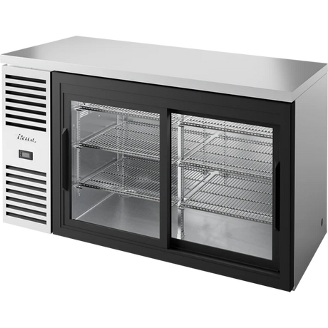 True TBR60-RISZ1-L-S-11-1 60" 2 Sliding Glass Door Back Bar Refrigerator