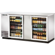 True TBB-3G-S-HC-LD 69 1/8" Stainless Steel 2 Glass Door Back Bar Refrigerator