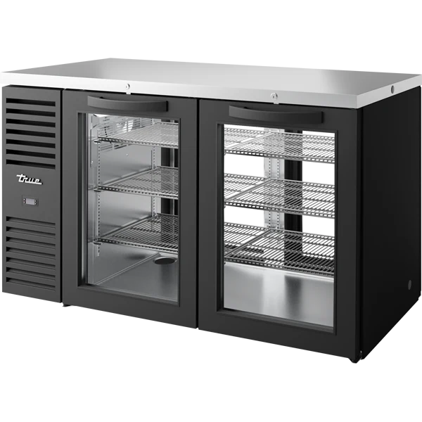True TBR60-PTSZ1-L-B-GG-GG-1 60 inch pass-thru glass swing door back bar refrigerator