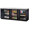 True TBB-4G-HC-LD 90 3/8" 3 Glass Door Back Bar Refrigerator