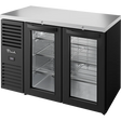 True TBR48-RISZ1-L-B-GG-1 48 inch black glass swing door back bar refrigerator