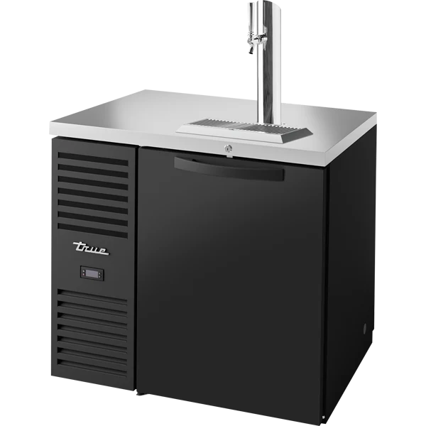 True TDR36-PTSZ1-L-B-S-S-1 36" 2 Solid Door Black Pass-Thru Direct Draw Beer Dispenser