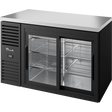 True TBR52-RISZ1-L-B-11-1 52 inch black glass slide door back bar refrigerator