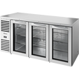 True TBR72-RISZ1-L-S-GGG-1 72" 3 Glass Door Back Bar Refrigerator