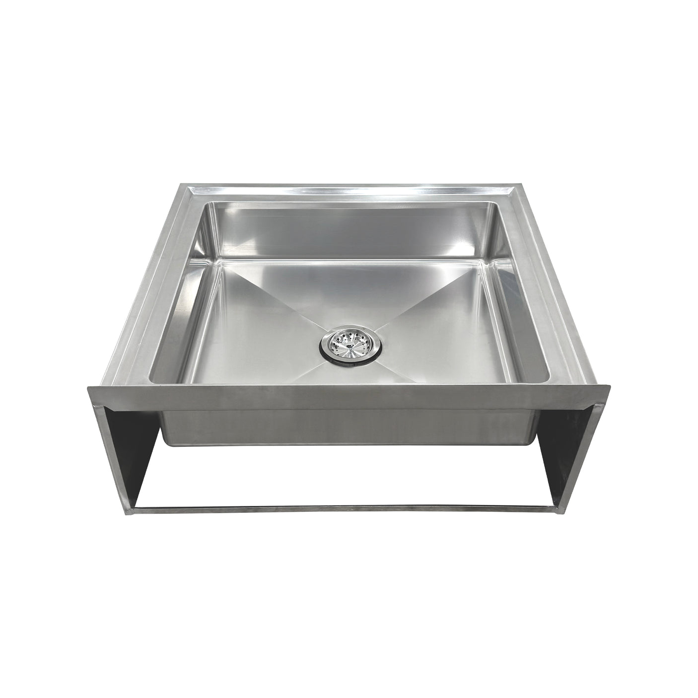 ChefAsst 29"CA-MS-292912-316 16-Gauge Stainless Steel One Compartment Floor Mop Sink - 24" x 24"x 6" Bowl