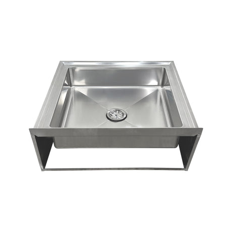 ChefAsst 29"CA-MS-292912-316 16-Gauge Stainless Steel One Compartment Floor Mop Sink - 24" x 24"x 6" Bowl
